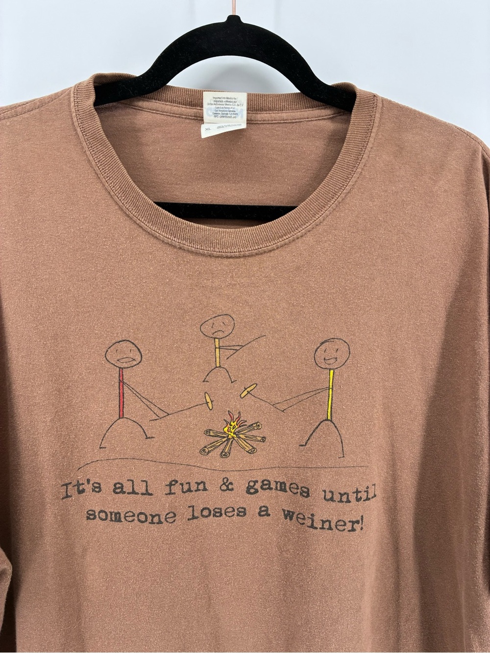 Funny Camping Gildan Ultra Cotton Brown T-Shirt